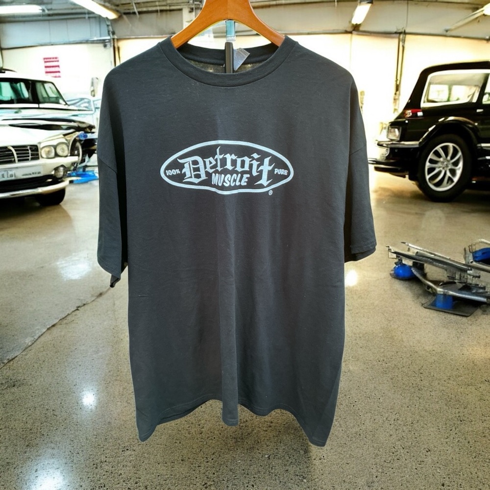 Gildan Charcoal Men's Tee with Detroit Muscle Print